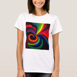 Swirling Patterns Design - Psychedelic Art Colours T-Shirt