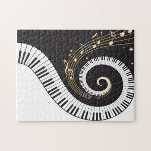 Swirling Piano Keys Jigsaw Puzzle