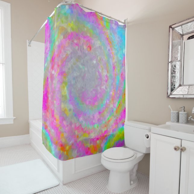 Swirling Psychedelic Dreams Shower Curtain (In Situ)