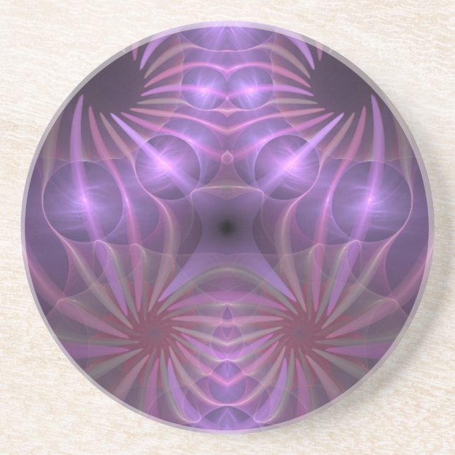 Swirling Purple and Pink Coaster (Front)