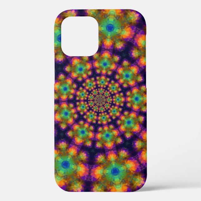 Swirling Purple Green Kaleidoscope Pattern Case-Mate iPhone Case (Back)