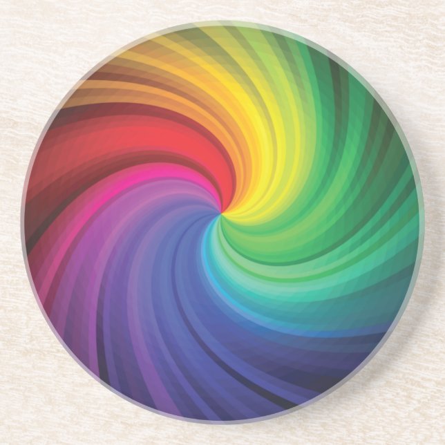 Swirling Rainbow of Colours Coaster (Front)