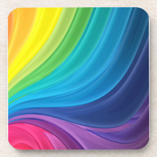 Swirling Rainbow of Paint Coaster