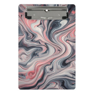 Swirling Shades of Pink, Grey, and White Mini Clipboard