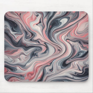 Swirling Shades of Pink, Grey, and White Mouse Mat