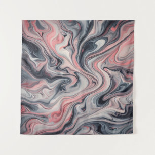 Swirling Shades of Pink, Grey, and White Tapestry