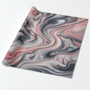 Swirling Shades of Pink, Grey, and White Wrapping Paper