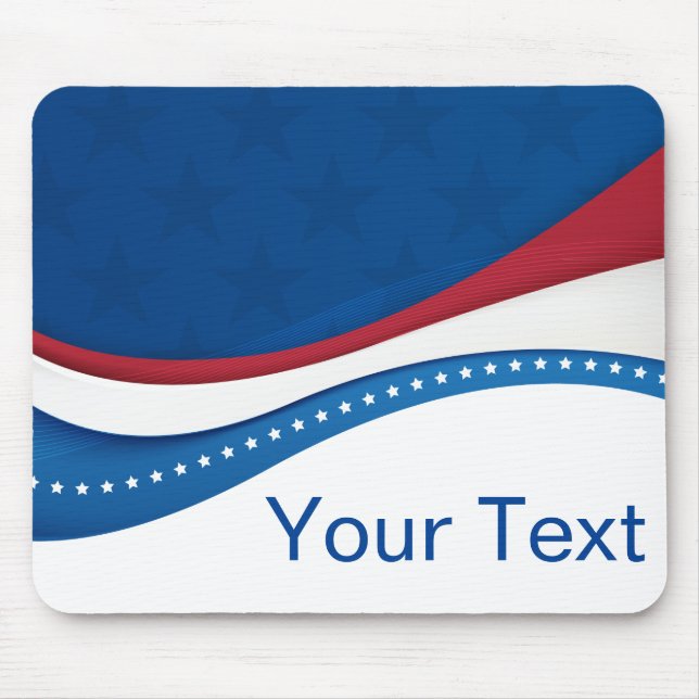 Swirling Stars and Stripes Patriotic Mouse Mat (Front)