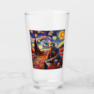 Swirling Stars Glass Cup - Columbus Day Tribute