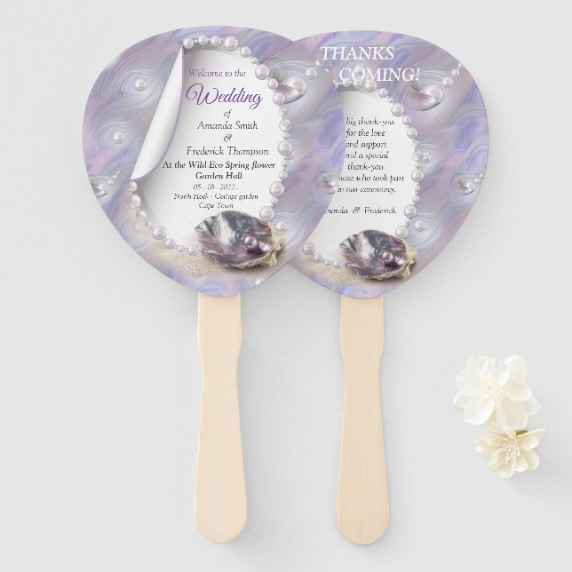 Swirling Symphony with the Mother of Pearls Hand Fan (Front and Back)