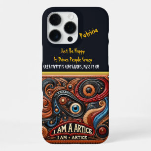 Swirling Textures and Eye Motif Art iPhone 16 Pro Max Case