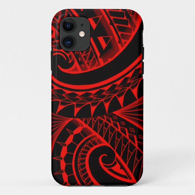 swirling tribal polynesian tatoos in bright Case-Mate iPhone case (Back)