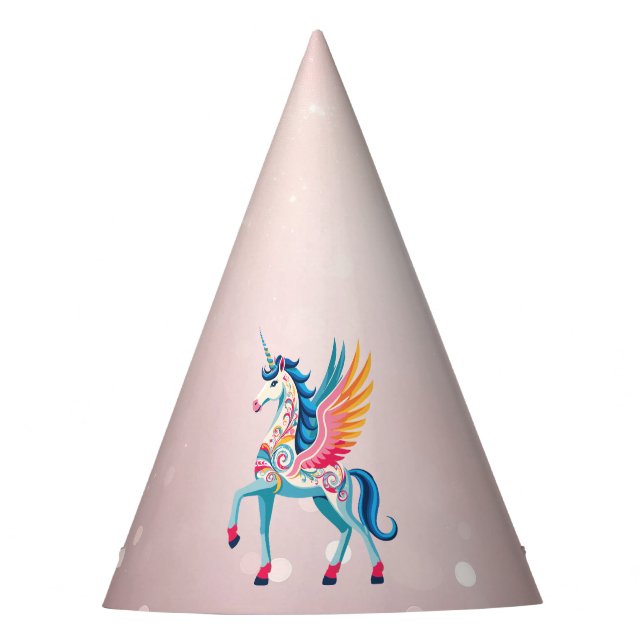 Swirling Unicorn Party Hat (Front)