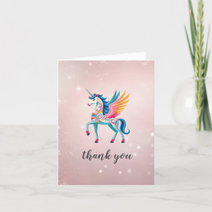 Swirling Unicorn Thank You Card