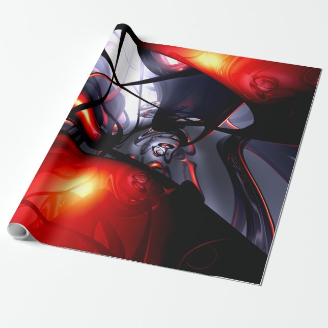 Swirling Venom Abstract Wrapping Paper (Unrolled)