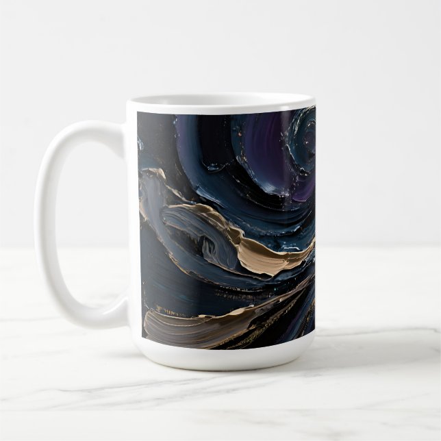 Swirling Vortex Abstract Art Coffee Mug (Left)