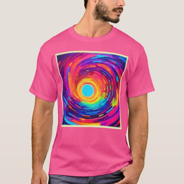 Swirling Vortex Abstract Art T-Shirt (Front)