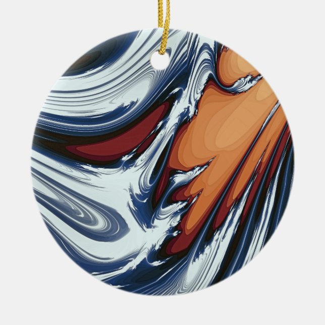 SWIRLING WATER CERAMIC TREE DECORATION (Front)