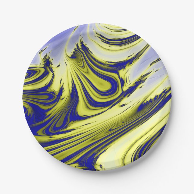 SWIRLING WATER PAPER PLATE (Front)