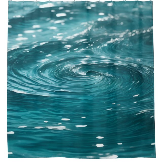  "Swirling Water Vortex" Shower Curtain (Front)