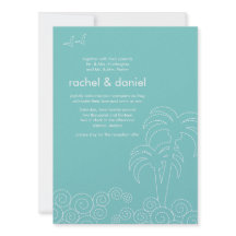 Swirling Waves Beach Wedding Invitation