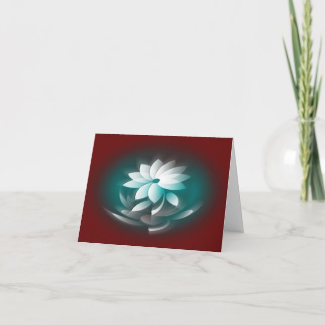 Swirling white petals holiday card (Front)