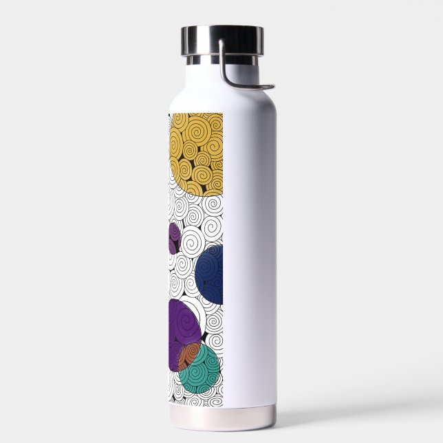 Swirls and Circles Water Bottle (Left)