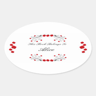 Swirls and Roses Oval Sticker