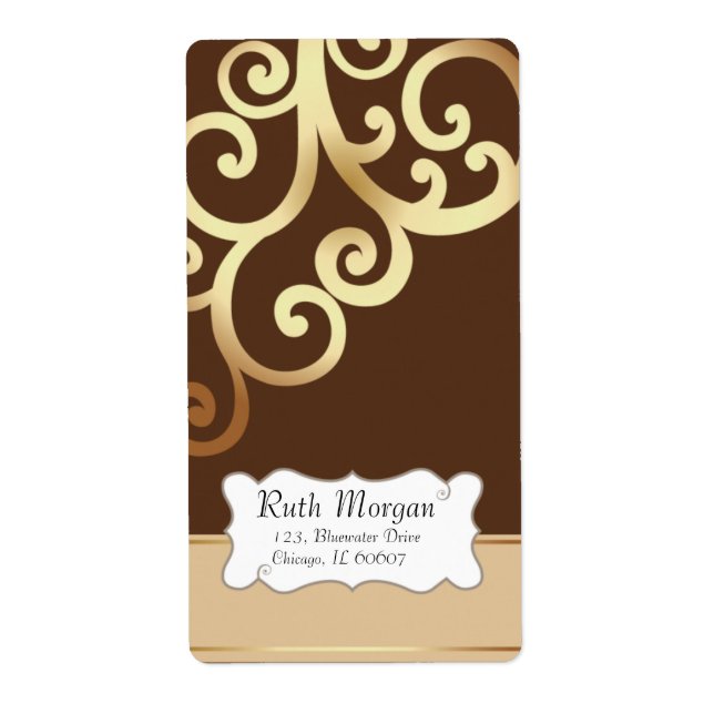 Swirls - Brown  Address labels (Front)