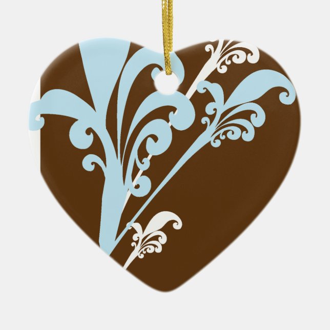 Swirls Ceramic Tree Decoration (Front)