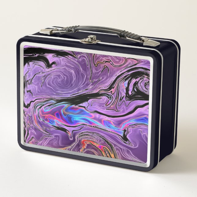 Swirls Design Metal Lunch Box (Front)