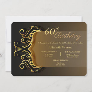Swirls Edging Birthday Invitation