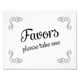 Swirls Favours Please Take One Wedding Sign