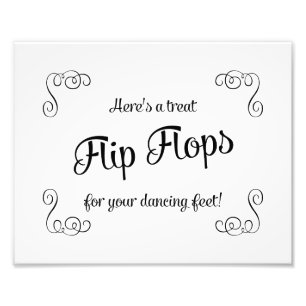 Swirls Flip Flops Treat Dancing Feet Wedding Sign