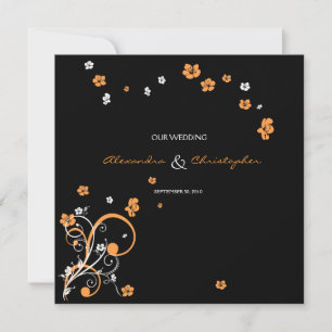 Swirls & Flowers Elegant Wedding Announcement