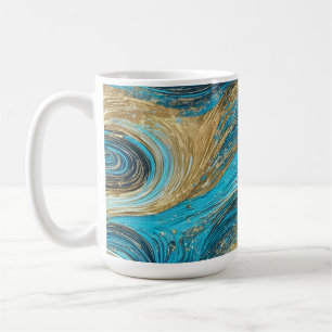 Swirls Gold and Blue Mug