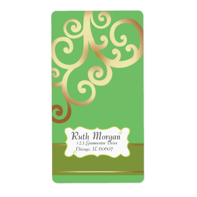 Swirls - Green  Address labels (Front)