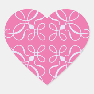 Swirls Heart Sticker in Candy Pink