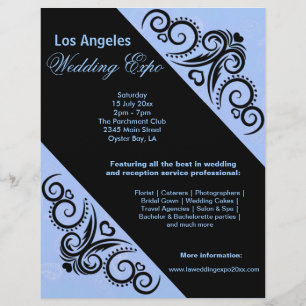 Swirls Heart Wedding Expo (Blue) Flyer
