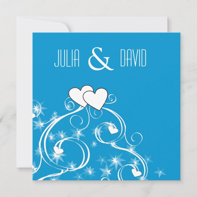 Swirls & Hearts Modern Wedding Invitation (Front)