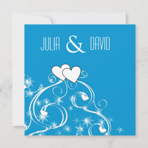 Swirls & Hearts Modern Wedding Invitation