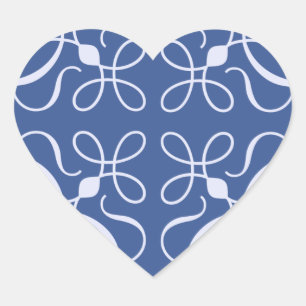 Swirls in Blue Heart Sticker