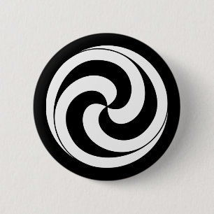 Swirls in shape of ball 6 cm round badge