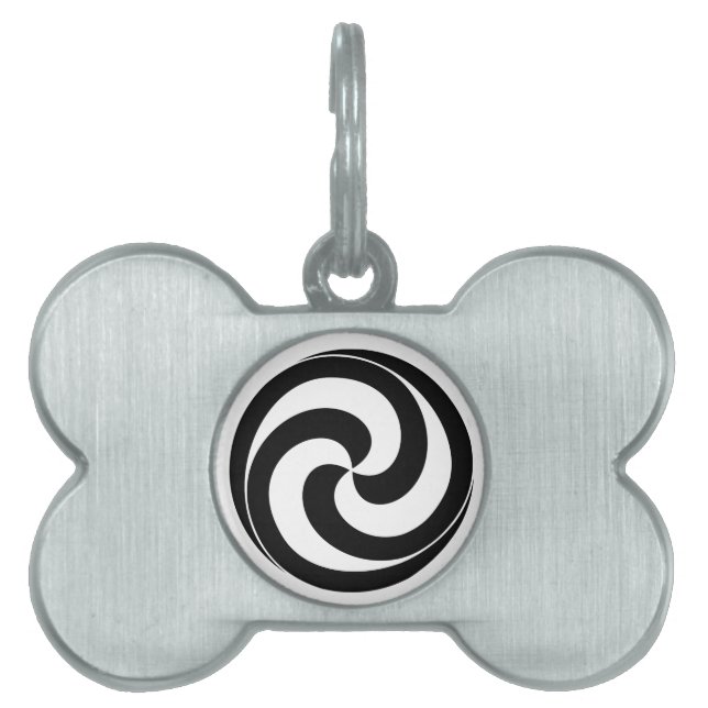 Swirls in shape of ball pet ID tag (Front)
