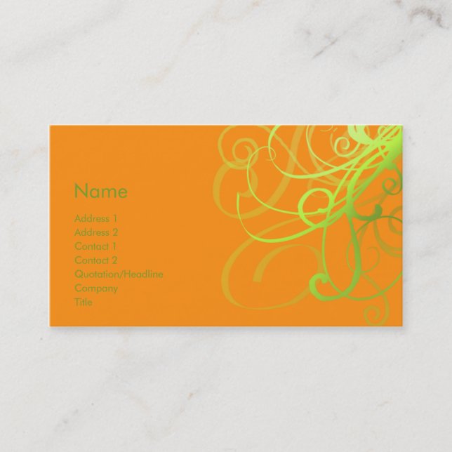 Swirls No. 0002 Business Card (Front)