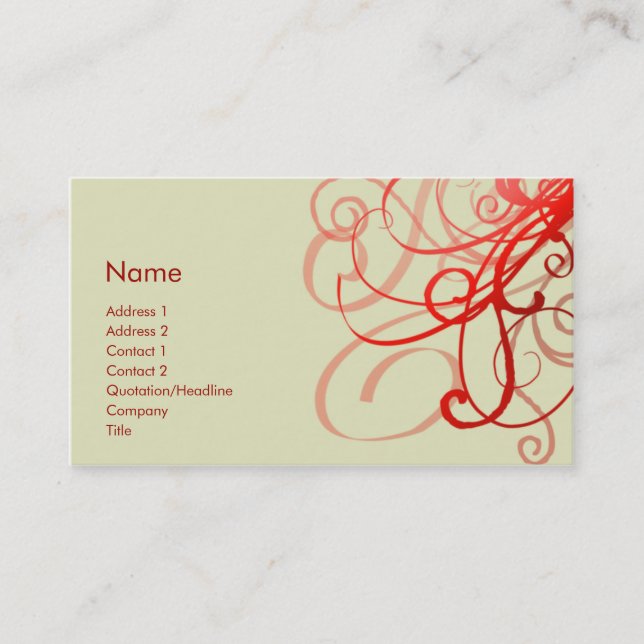 Swirls No. 0025 Business Card (Front)
