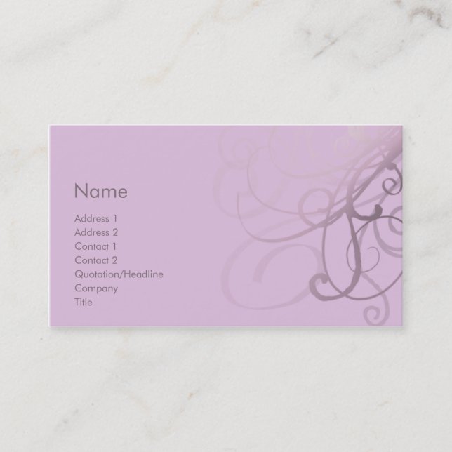 Swirls No. 0031 Business Card (Front)