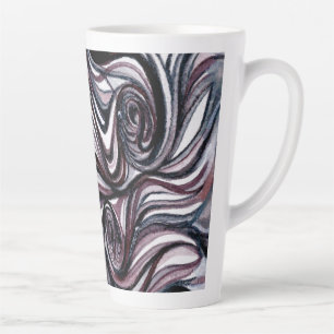 Swirls of black and white Coffee on a 17 oz. Tall Latte Mug