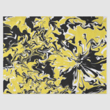 Swirls of Black, White and Yellow 