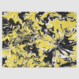 Swirls of Black, White and Yellow  Tissue Paper